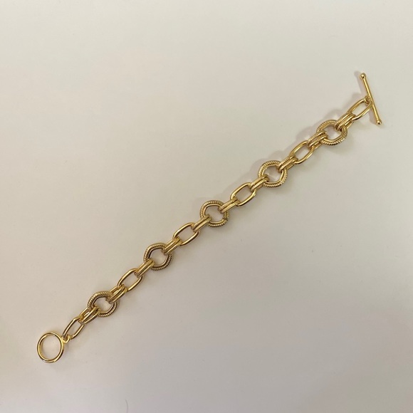 Tiffany style gold chain link adjustable bracelet - Picture 2 of 10